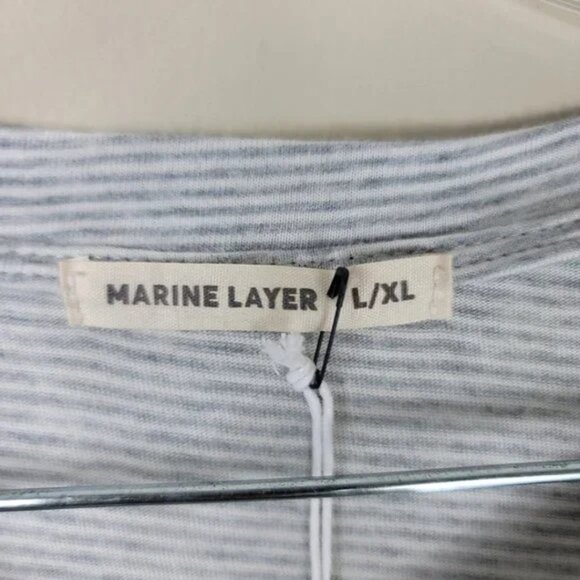Marine Layer Peralta Stripe Henley Long Sleeve Shirt Size L/XL - Picture 8 of 10